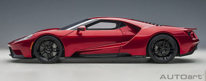 Autoart 1/12 Ford GT 2017 Model in Metallic Red with Silver Stripes 12106