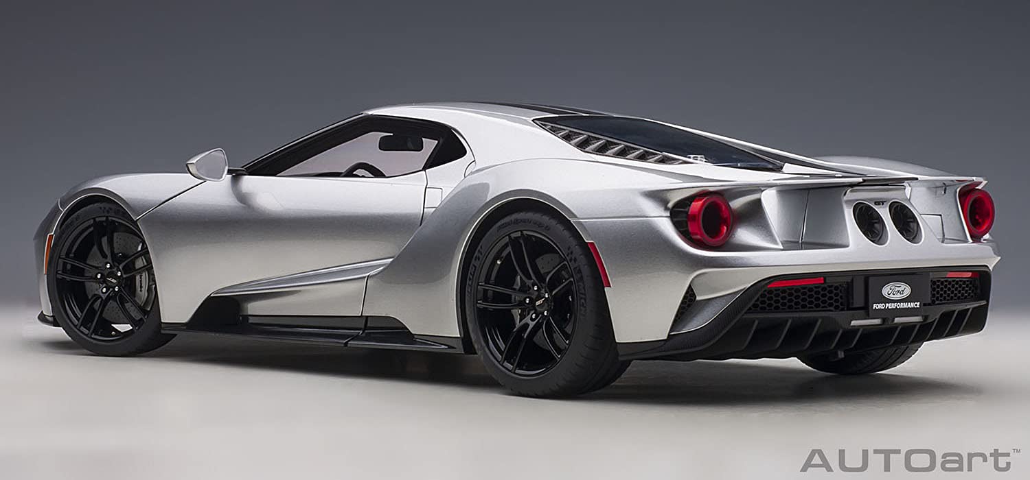 Autoart 1/12 Ford GT 2017 Metallic Silver Black Stripes Model 12108- Japan Figure Store - #1 Bring To You The Best Japanese Goods