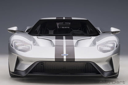 Autoart 1/12 Ford GT 2017 Metallic Silver Black Stripes Model 12108- Japan Figure Store - #1 Bring To You The Best Japanese Goods
