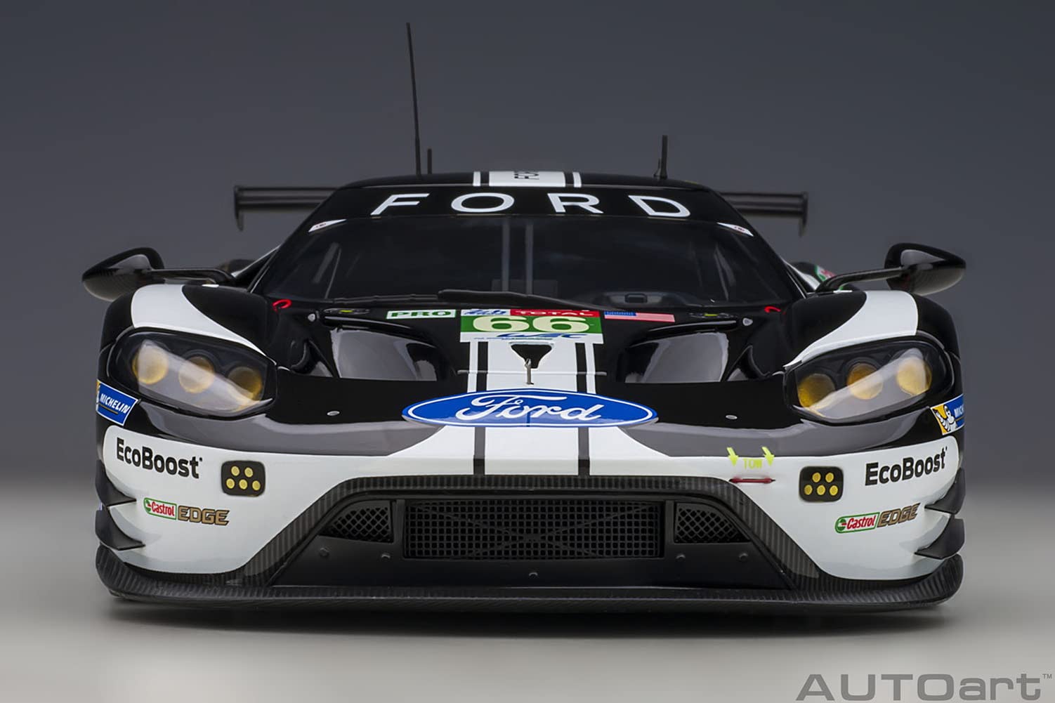 Autoart 1/18 Ford GT 2019 #66 Le Mans 24H LMGTE Pro Black/White Model 81910- Japan Figure Store - #1 Bring To You The Best Japanese Goods