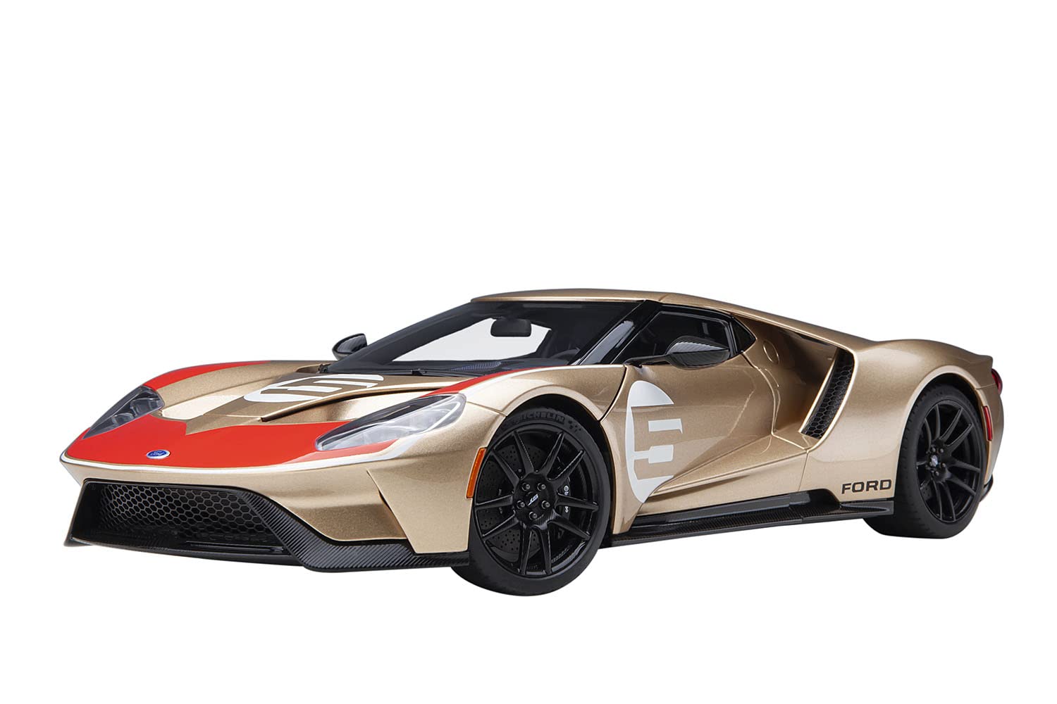 Autoart 1/18 Ford GT Holman Moody Heritage Edition Gold Red Model Car- Japan Figure Store - #1 Bring To You The Best Japanese Goods