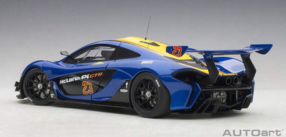 Autoart 1/18 McLaren P1 GTR Diecast Model Car Blue Yellow- Japan Figure Store - #1 Bring To You The Best Japanese Goods