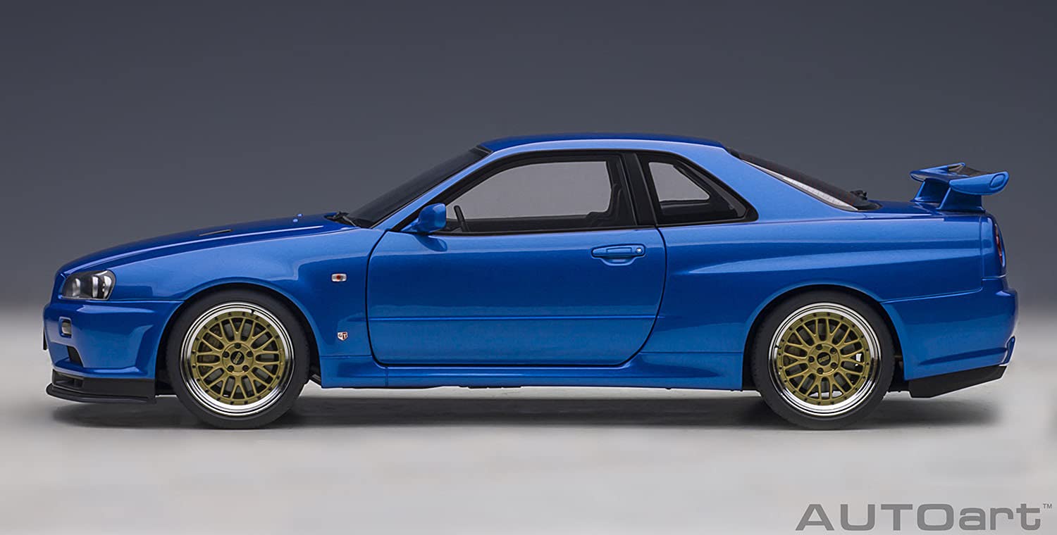 Autoart 1/18 Nissan Skyline GT-R R34 V Spec II BBS LM Wheels Bayside Blue 77409- Japan Figure Store - #1 Bring To You The Best Japanese Goods
