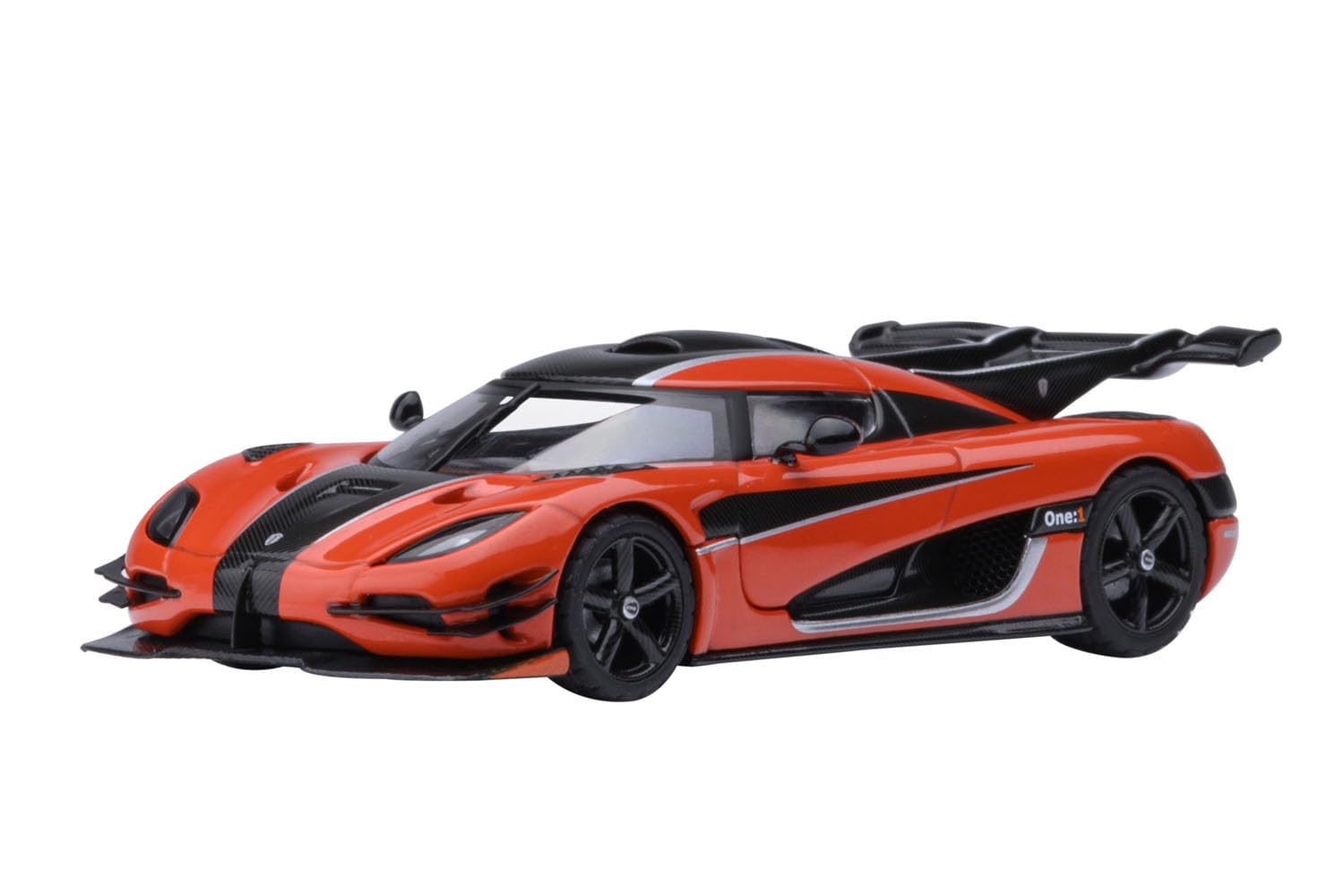 Autoart 1/64 Koenigsegg One1 Orange Carbon Black Silver Model 20044