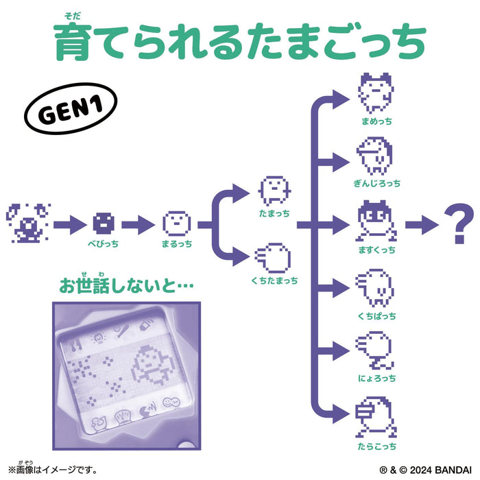 Bandai Original Tamagotchi Color Collection White Edition Toy