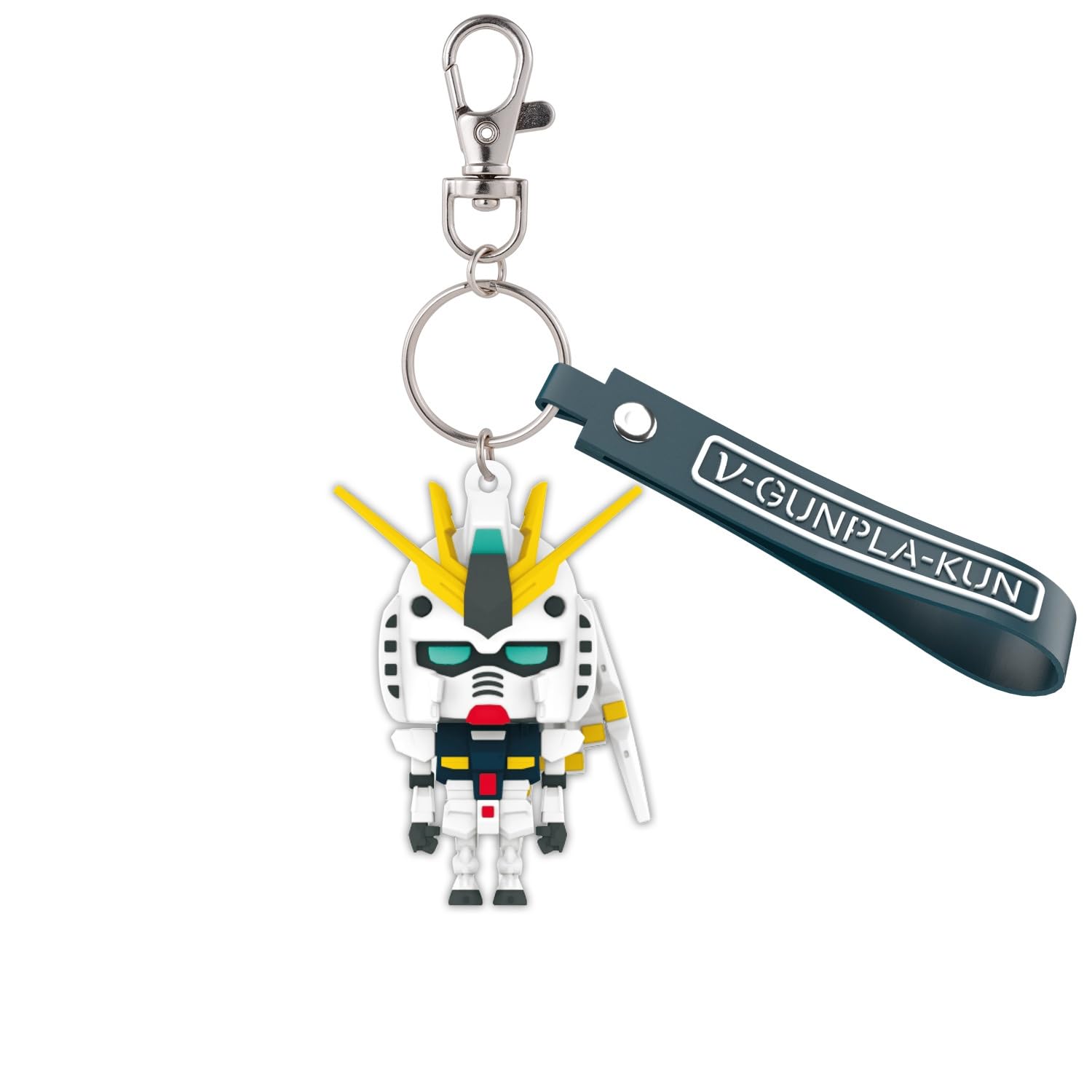 Bandai Spirits Nu Gunpla-Kun 3D Rubber Mascot Keychain Multicolor