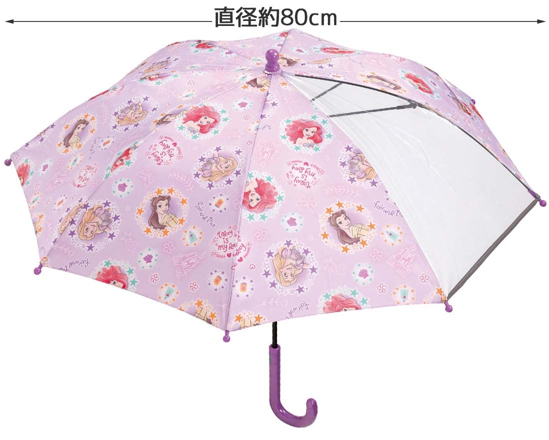 Skater Disney Princess Umbrella 45cm Hand-Operated Safety Feature Transparent Window for Girls Age 5-6- Japan Figure Store - #1 Bring To You The Best Japanese Goods