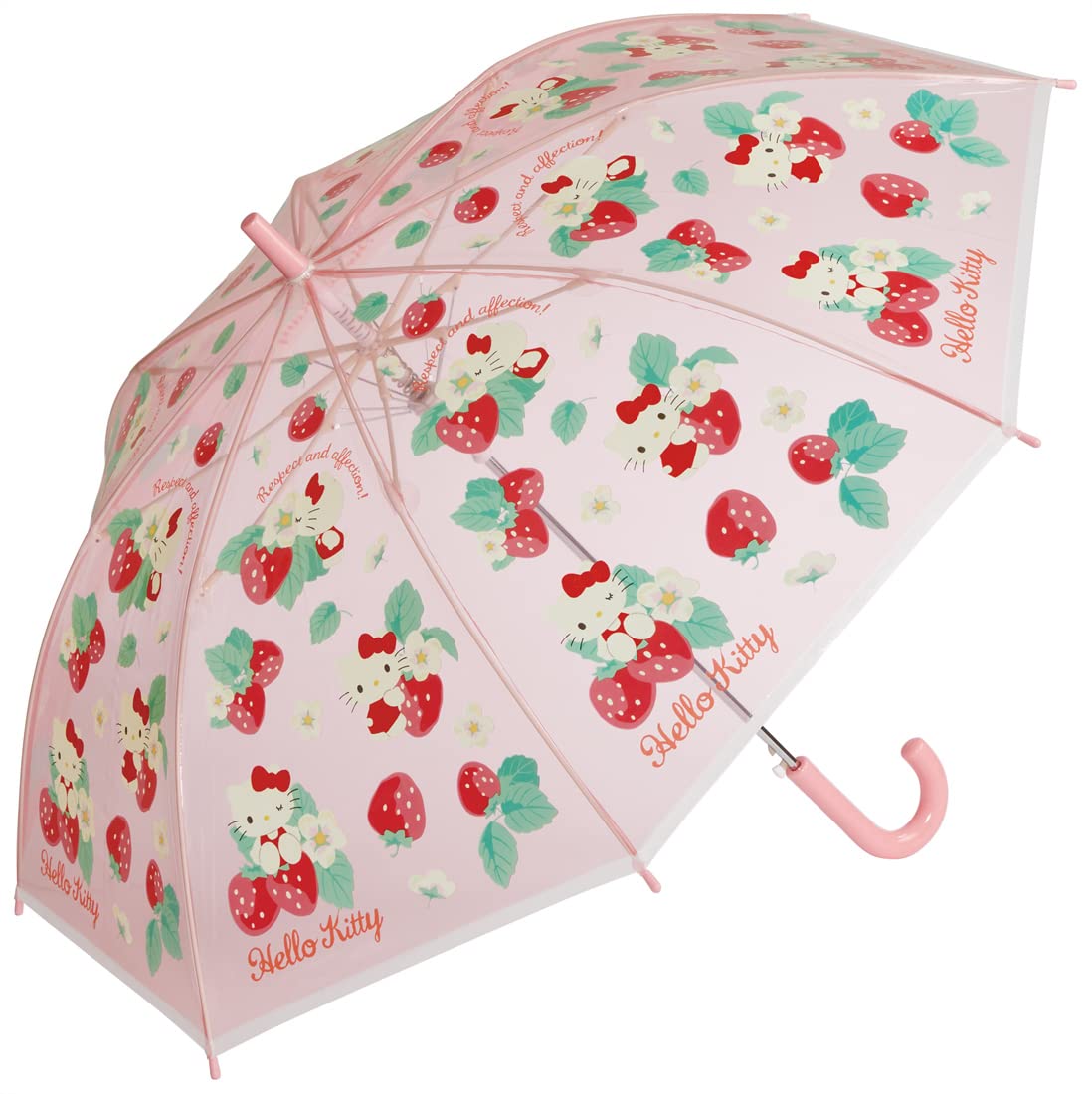 Skater Hello Kitty Flower Language Umbrella for Girls 9-10 One-Touch Jump 8-Rib 55cm- Japan Figure Store - #1 Bring To You The Best Japanese Goods