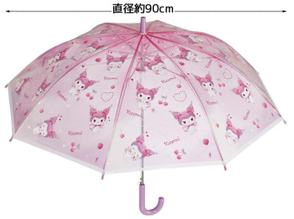 Skater Children's 55cm Kuromi Love Vinyl Umbrella One-Touch Jump 8-Rib for Ages 9-10- Japan Figure Store - #1 Bring To You The Best Japanese Goods