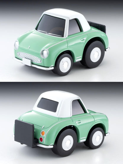 Tomytec Choro Qs-11A Nissan Figaro Green White Finished Model- Japan Figure Store - #1 Bring To You The Best Japanese Goods