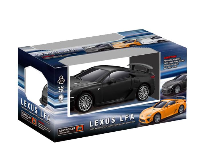 Modèle de voiture radiocommandée électrique Doyusha 2,4 GHz Lexus LFA noire à l'échelle 1/24
