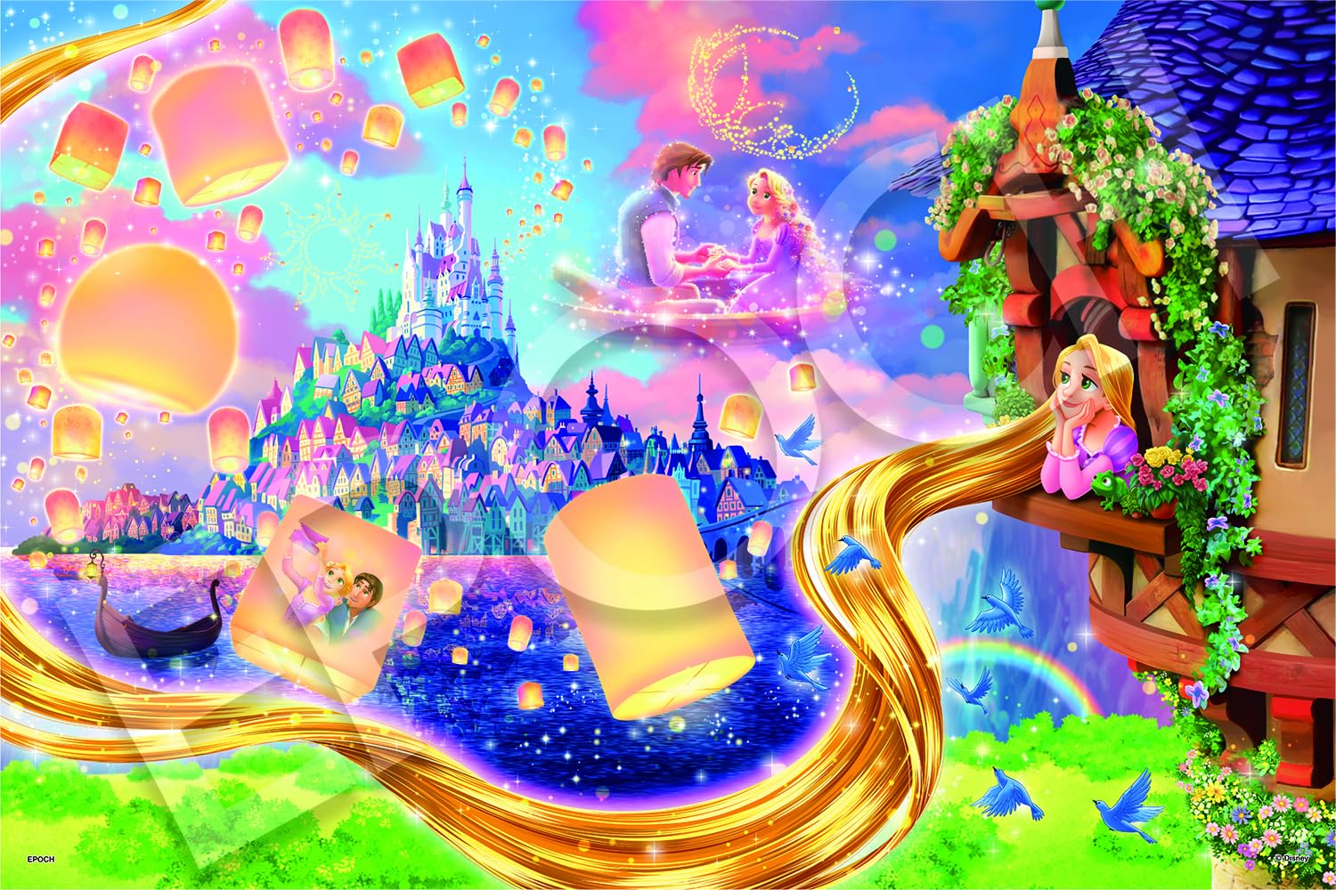 Epoch 1000 Piece Disney Rapunzel Jigsaw Puzzle 50x75cm - Waiting For The Lights