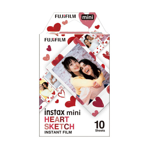 Instax Mini Instant Camera Film 10 Sheets Heart Sketch Design Fujifilm- Japan Figure Store - #1 Bring To You The Best Japanese Goods