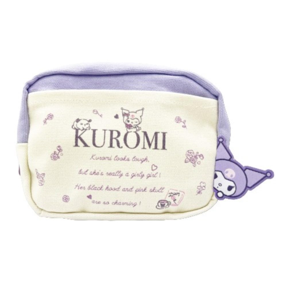 San-X Hatayama Shoji Kuromi Canvas Pouch 10cm x 15cm x 7cm- Japan Figure Store - #1 Bring To You The Best Japanese Goods