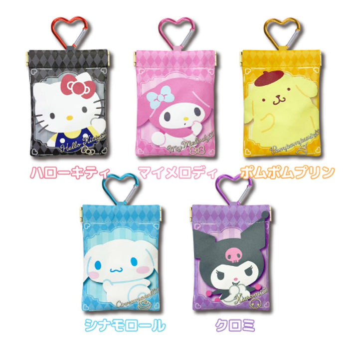San-X Hatayama Shoji My Melody Clear Window Pouch with Carabiner 9x12cm- Japan Figure Store - #1 Bring To You The Best Japanese Goods