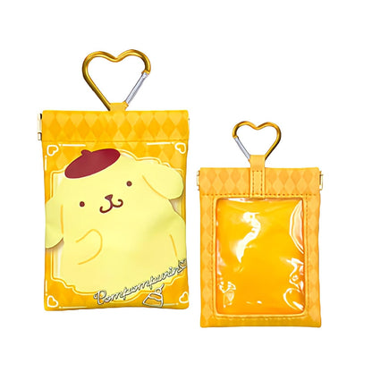 San-X Pompompurin Spring Mouth Case Accessory Pouch with Carabiner W9xH12Cm- Japan Figure Store - #1 Bring To You The Best Japanese Goods