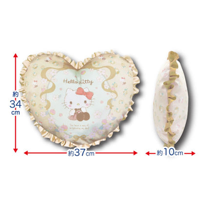 San-X My Melody Heart Cushion with Frill H34 x W37 x D10cm- Japan Figure Store - #1 Bring To You The Best Japanese Goods