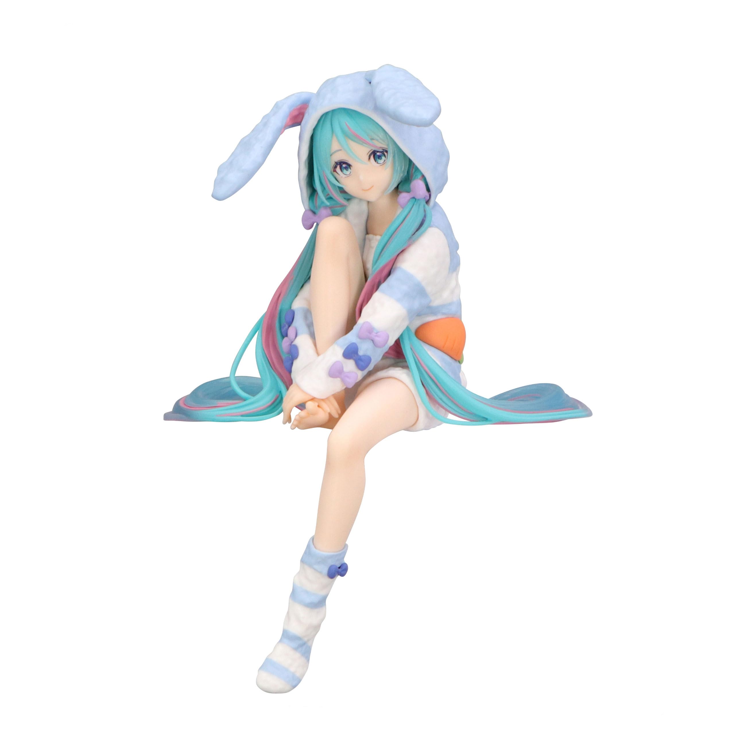 Furyu Hatsune Miku Noodle Stopper Figure Bunny Ear Pajamas Blue Version