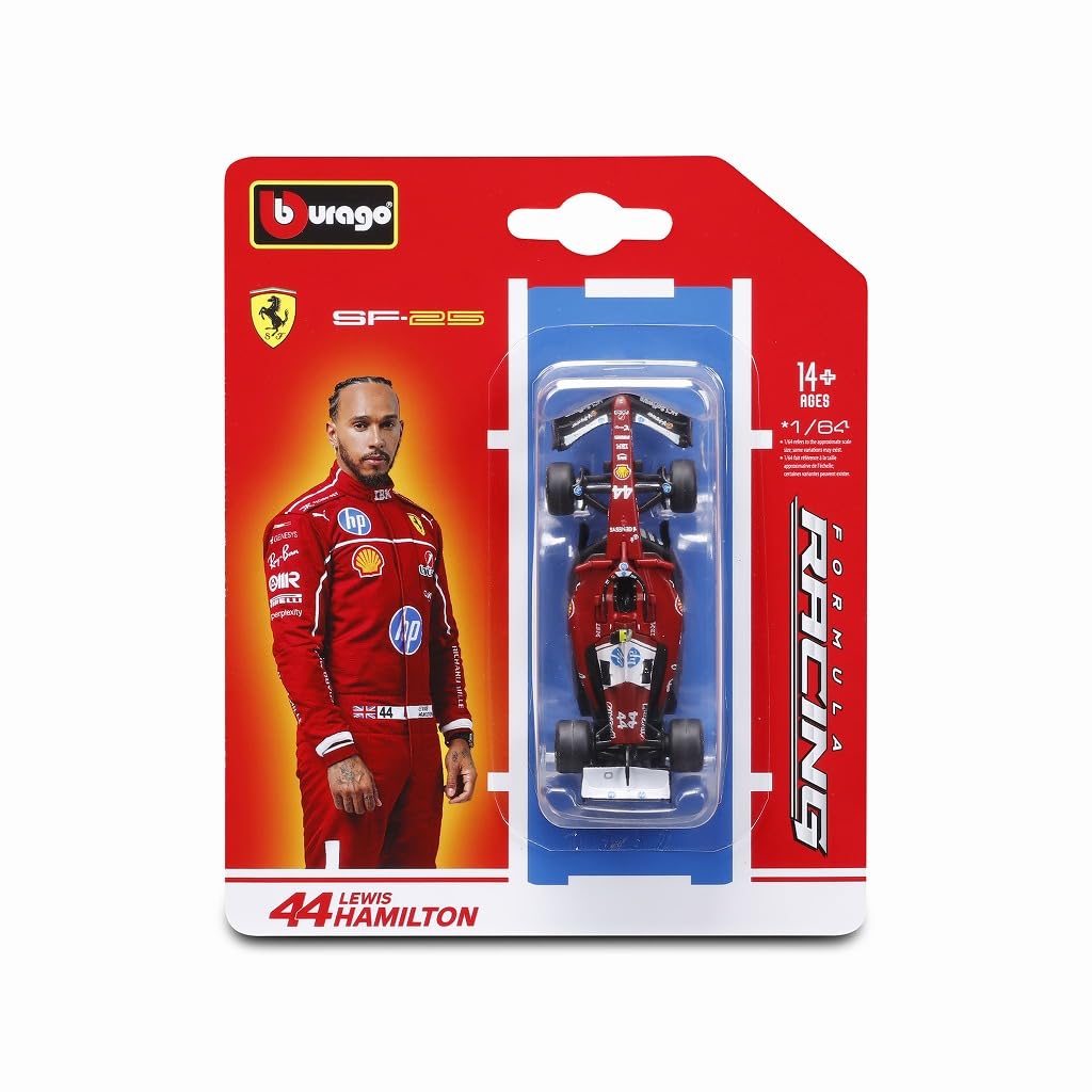 Kyosho Burago 1/64 Scale Ferrari SF-25 Model 2025 No. 44 L. Hamilton 18-56801H