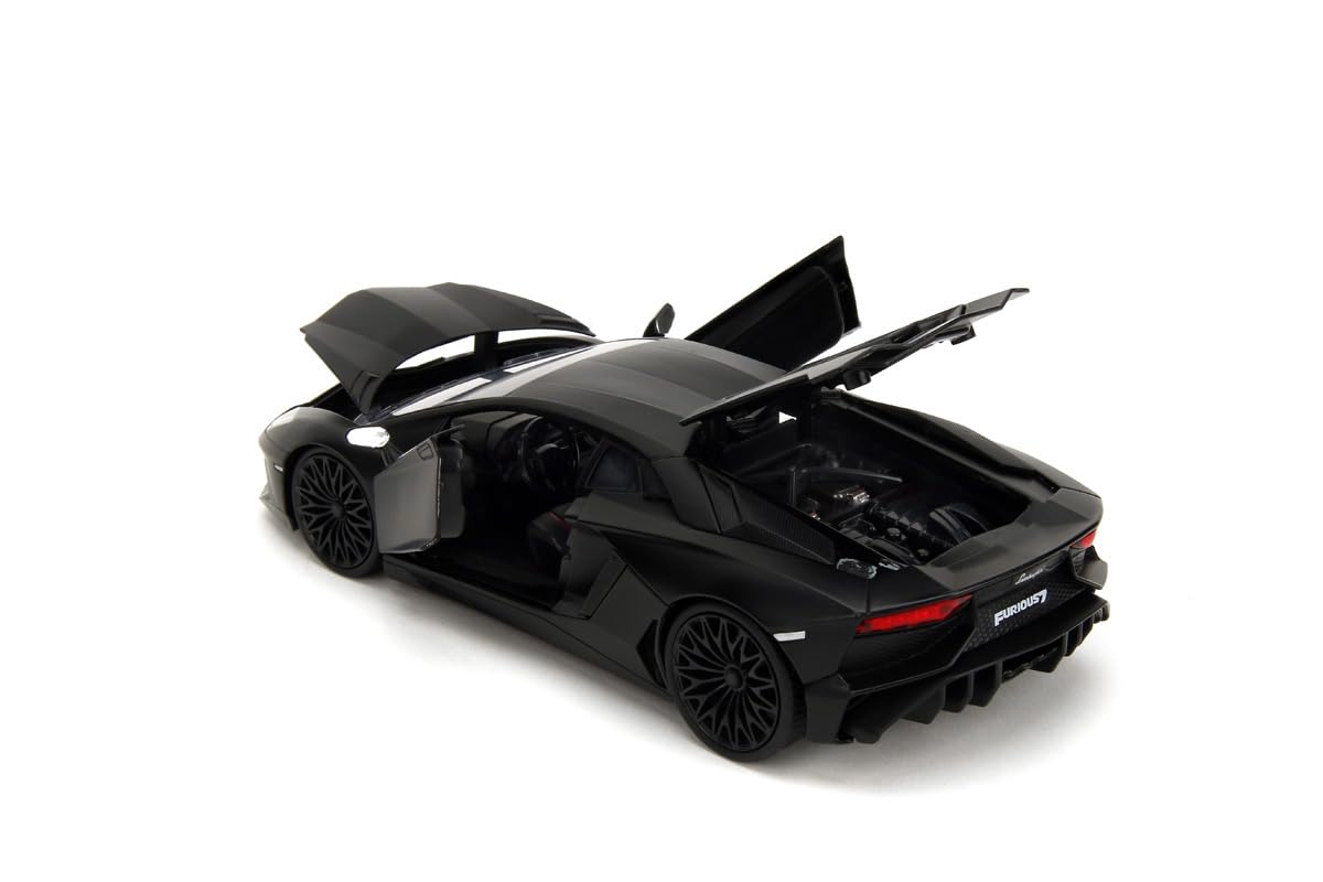 Kyosho 1/24 Scale Lamborghini Aventador SV Black Model - Fast & Furious Series