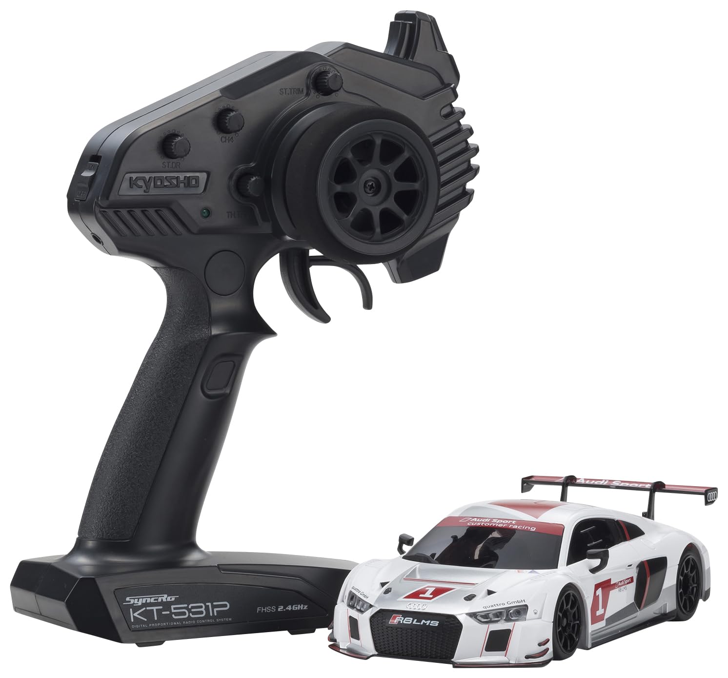 Kyosho Mr04 RWD Audi R8 LMS 2015 White Electric RC Car 32357As