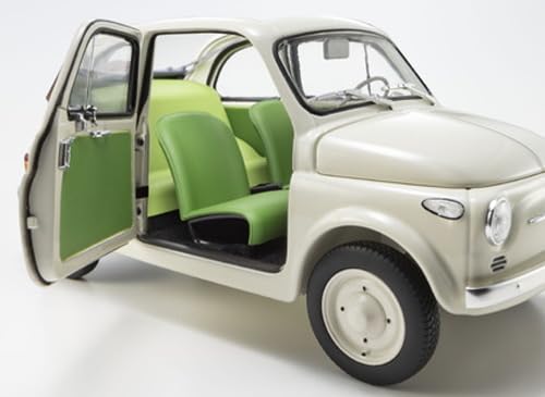 Modèle réduit Kyosho Fiat Nuova 500 ivoire à l'échelle 1/18 avec accessoires Ks08966Wa