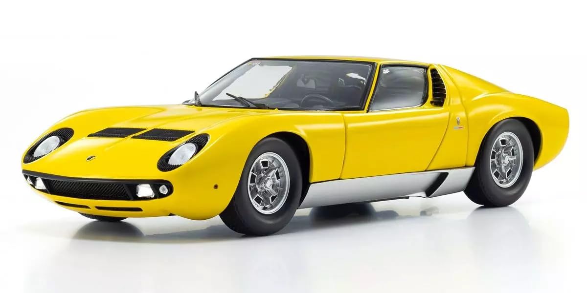 Modèle réduit Kyosho Lamborghini Miura P400 jaune à l'échelle 1/18, référence Ks08314Y