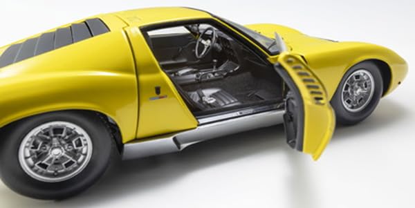 Modèle réduit Kyosho Lamborghini Miura P400 jaune à l'échelle 1/18, référence Ks08314Y