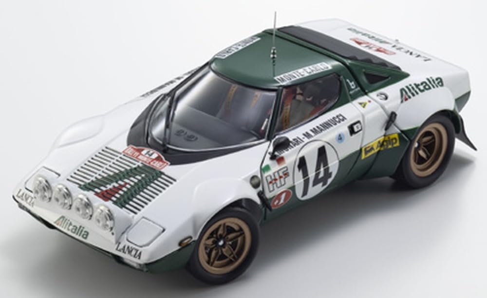 Kyosho Lancia Stratos HF Monte Carlo 1975, vainqueur - Modèle à l'échelle 1/18 KS08130E