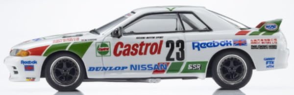 Voiture miniature Kyosho 1/64ème échelle Castrol Skyline GT-R R32 1990 avec éclairage LED