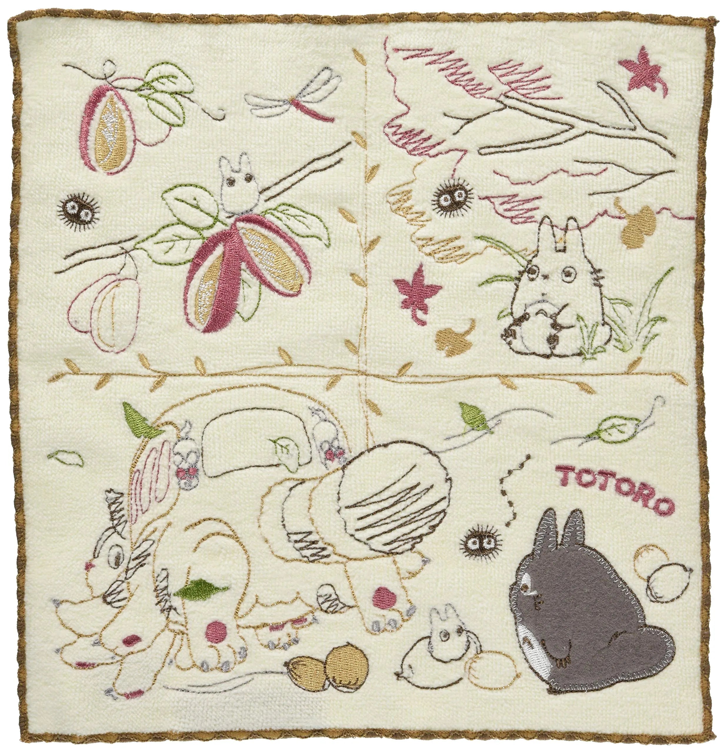 MARUSHIN Studio Ghibli Embroidery Hand Towel My Neighbor Totoro 'Autumn Colors'- Japan Figure Store - #1 Bring To You The Best Japanese Goods