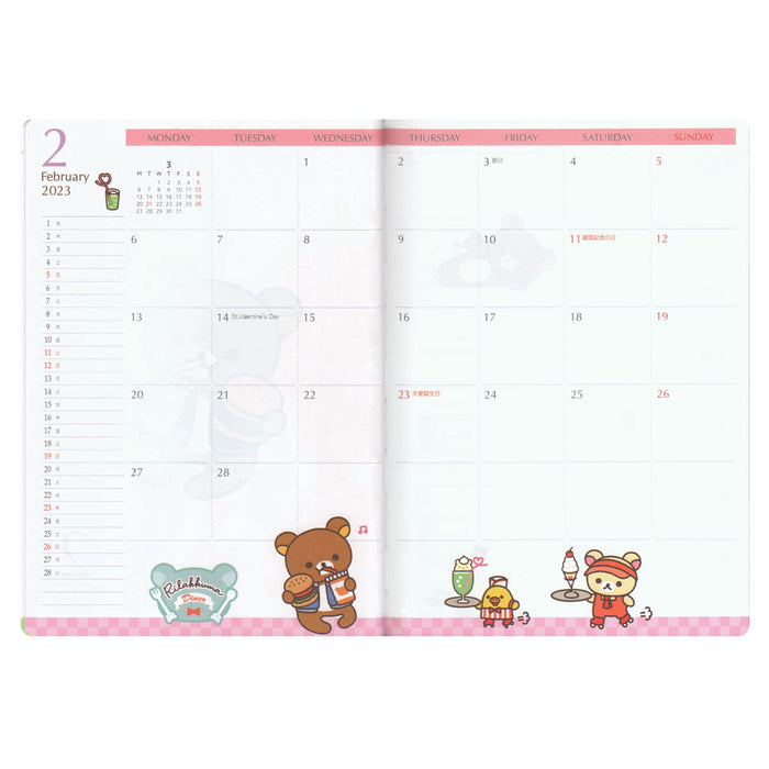 San-X Rilakkuma Me67105 B6 Monthly Pocket Schedule Notebook- Japan Figure Store - #1 Bring To You The Best Japanese Goods