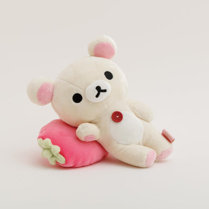 San-X Rilakkuma Strawberry Bead Cushion Mo33901 - Soft and Comfy Pillow- Japan Figure Store - #1 Bring To You The Best Japanese Goods