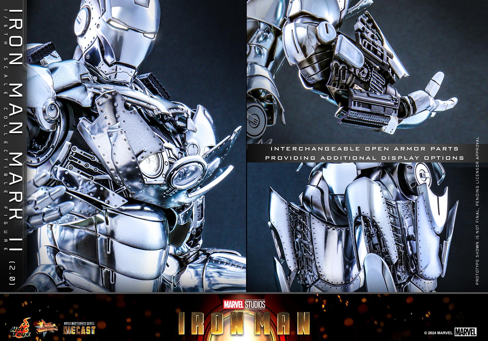 Hot Toys Movie Masterpiece Diecast Iron Man Mark 2 2.0 Version 1/6 Scale Figure