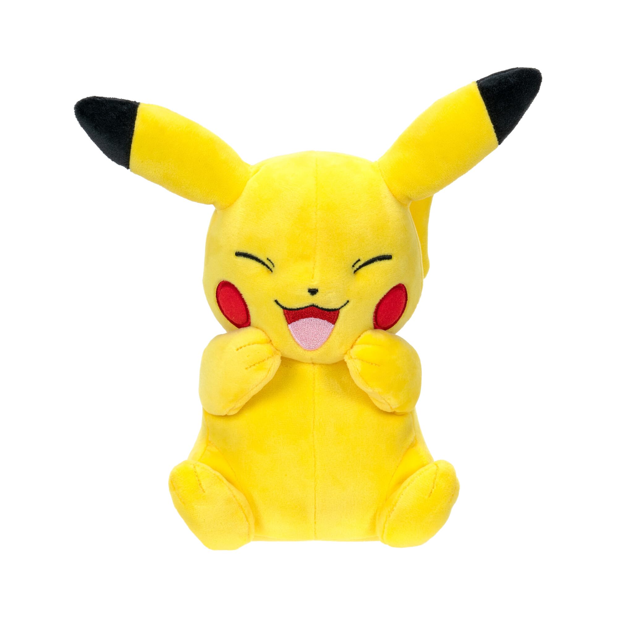 Jazzwares Pokemon 8-Inch Laughing Pikachu Plush Toy for Kids and Collectors