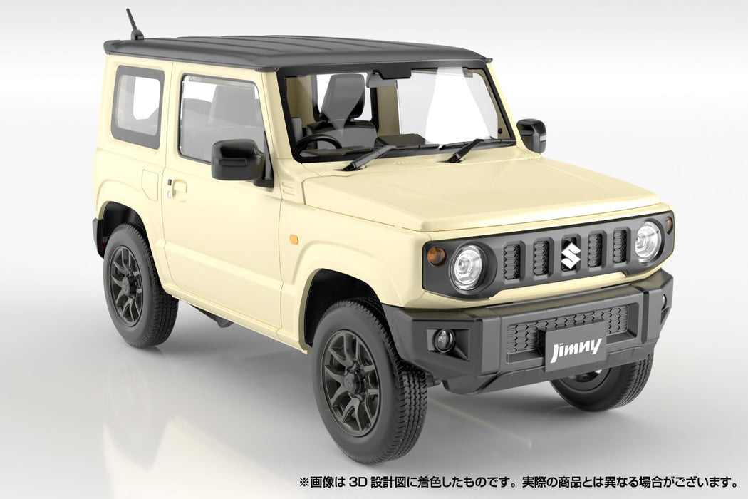 Aoshima Rakupla Snap Car 03-Ci JB64 Jimny 2018 Ivory Metallic Model Kit- Japan Figure Store - #1 Bring To You The Best Japanese Goods