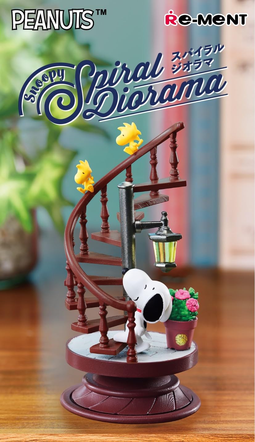 Re-Ment Peanuts Snoopy Spiral Diorama Set 6 Pieces PVC ABS H130mm W70mm D70mm