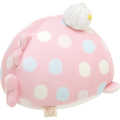 San-X Jinbei-San Super Mochimochi Round Plush Toy Small Pink Mo56501- Japan Figure Store - #1 Bring To You The Best Japanese Goods