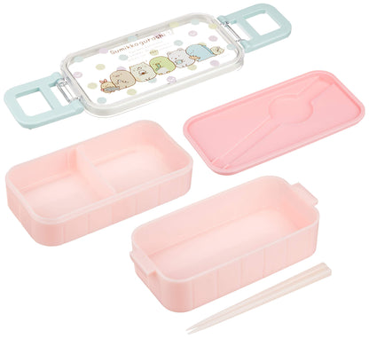 San-X Sumikko Gurashi 2-Tier Lunch Box with Locking Chopsticks Ky41101- Japan Figure Store - #1 Bring To You The Best Japanese Goods
