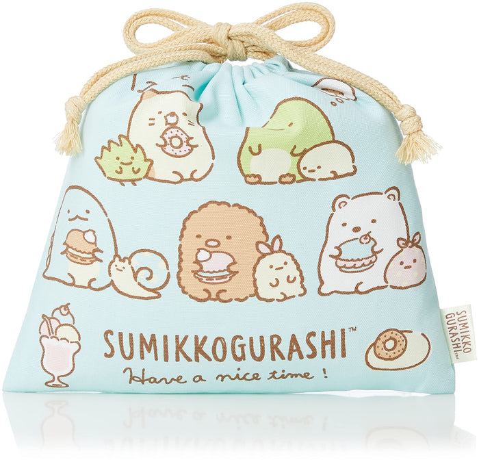 San-X Sumikko Gurashi Blue Drawstring Bag Ca24905 Comfy Travel Accessory- Japan Figure Store - #1 Bring To You The Best Japanese Goods