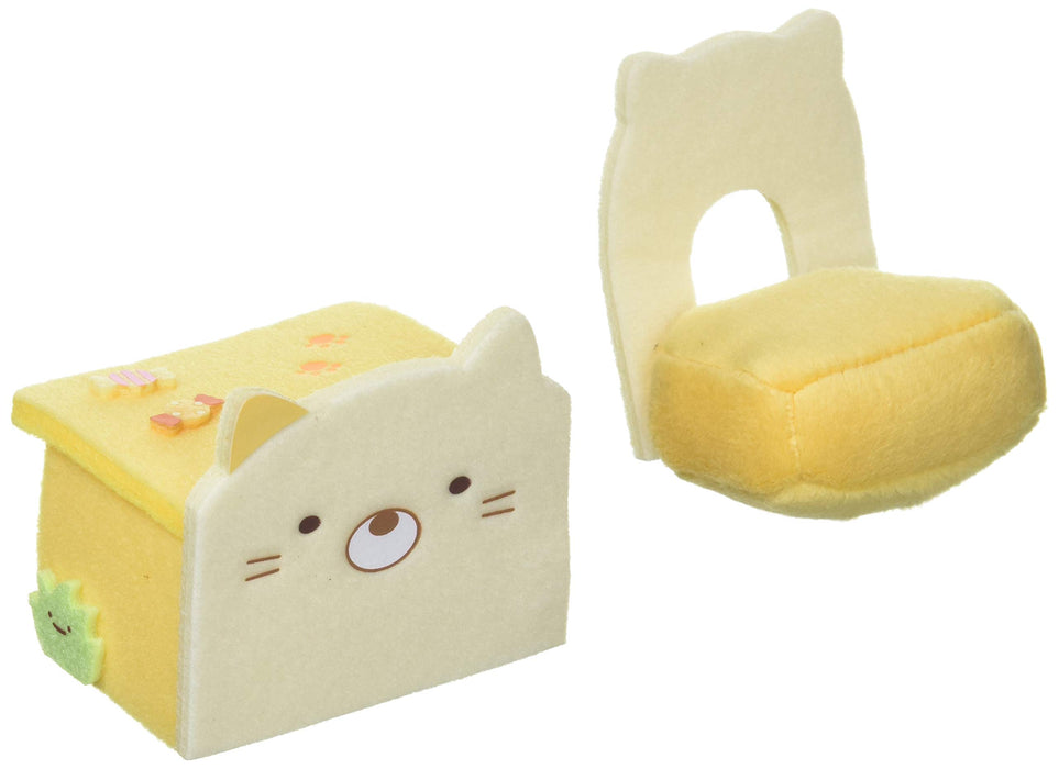 San-X Sumikko Gurashi Cat Plush Toy with Desk and Chair Set Mx39601- Japan Figure Store - #1 Bring To You The Best Japanese Goods