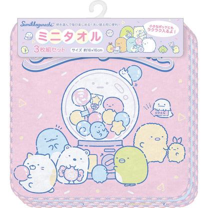 San-X Sumikko Gurashi Mini Towel Set of 3 16x16cm CM51402