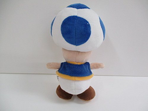 Sanei Boeki Super Mario All Star Blue Toad Plush Toy 20cm AC31- Japan Figure Store - #1 Bring To You The Best Japanese Goods