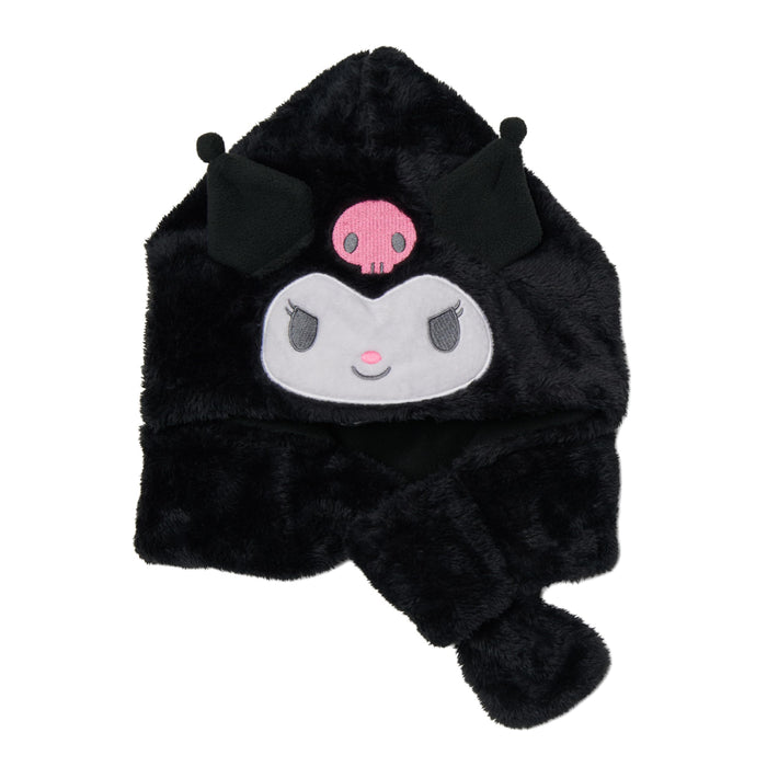 Sanrio Kids Black Hooded Neck Warmer with Pattern- Japan Figure Store - #1 Bring To You The Best Japanese Goods