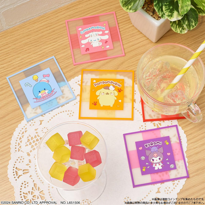 Bandai Sanrio Characters Clear Square Coaster - Durable & Stylish Design- Japan Figure Store - #1 Bring To You The Best Japanese Goods