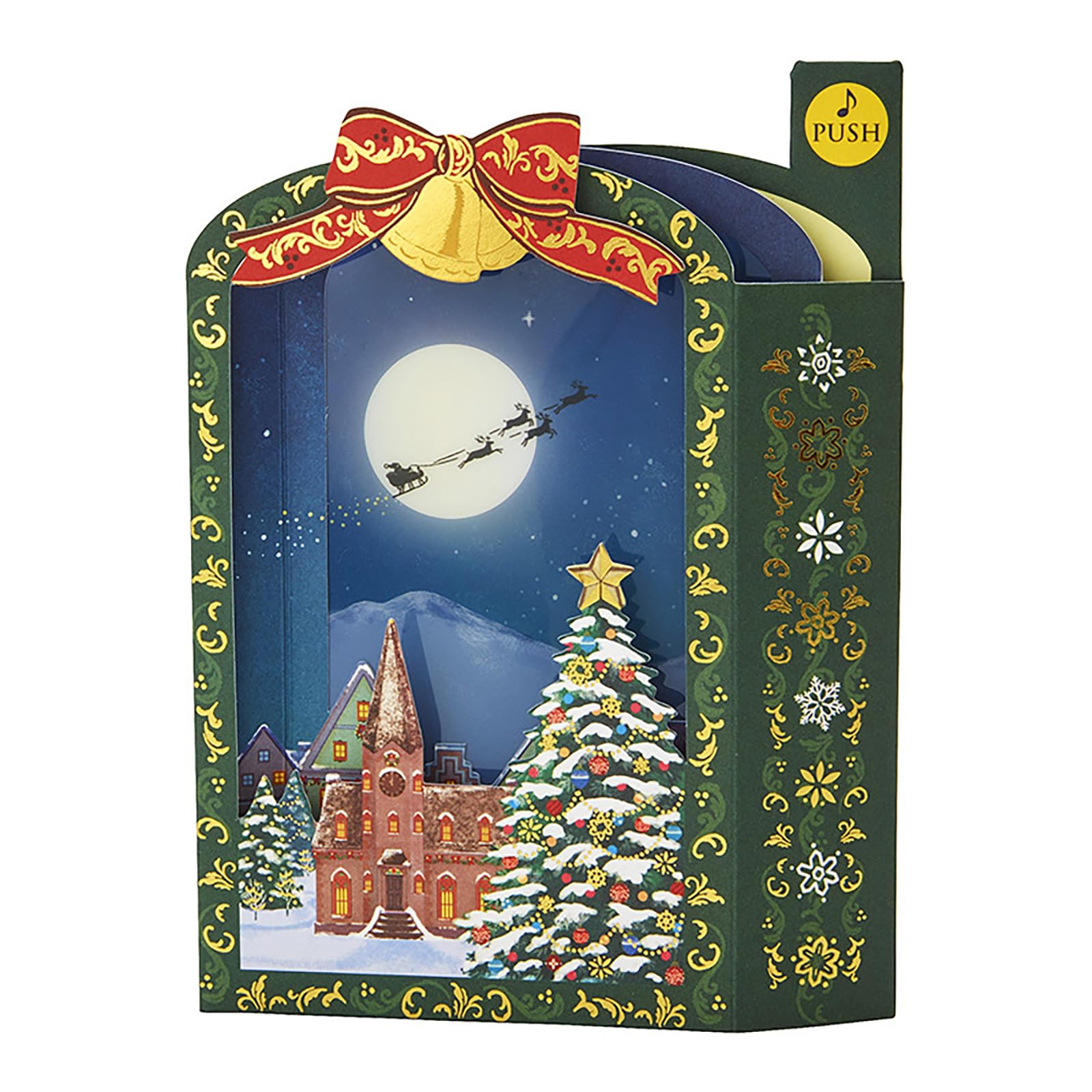 Sanrio Christmas Card - Santa Flying & Playing Handbells - Melody Joy To The World- Japan Figure Store - #1 Bring To You The Best Japanese Goods