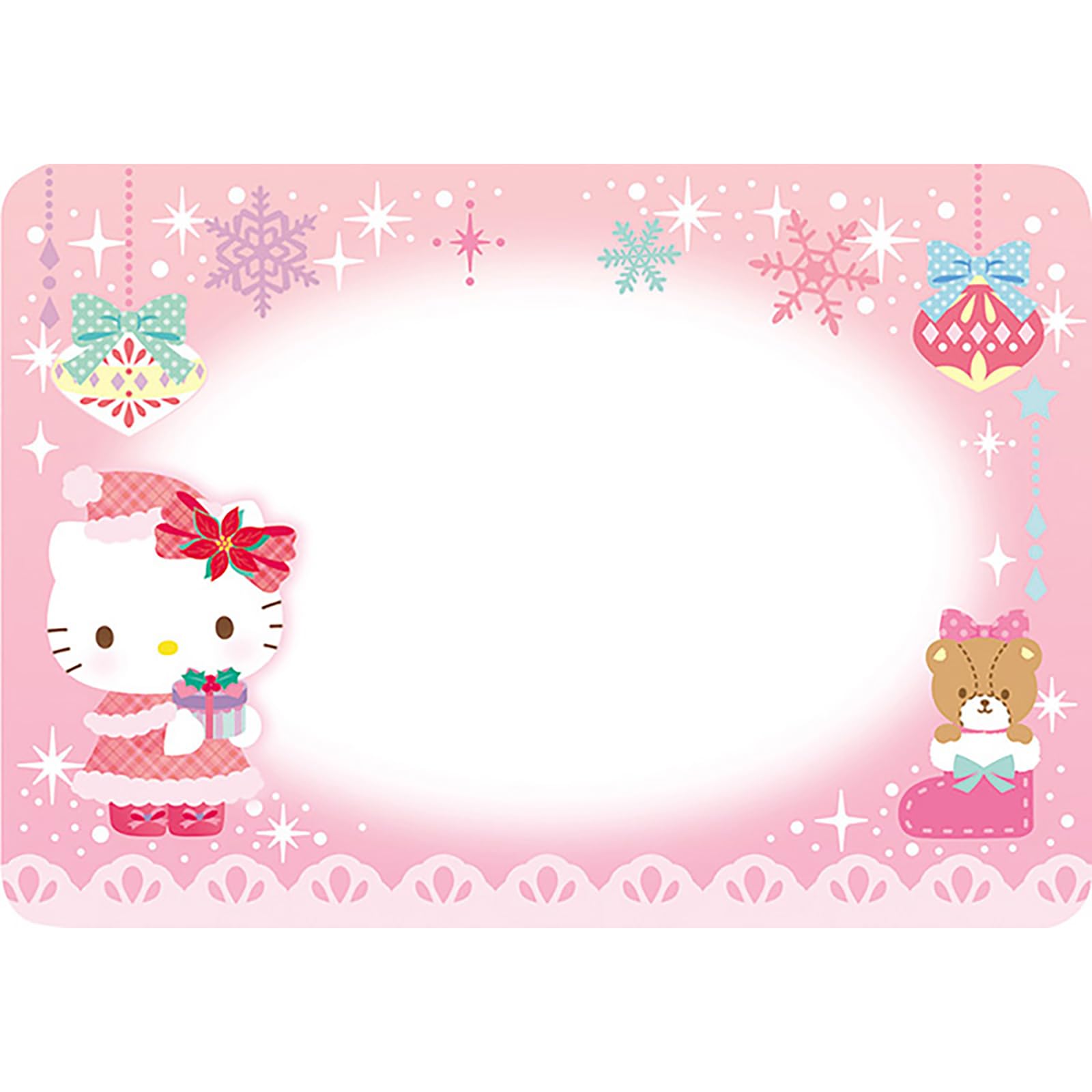 Sanrio Hello Kitty Christmas Greeting Card with Pink Tree - Transparent Material- Japan Figure Store - #1 Bring To You The Best Japanese Goods