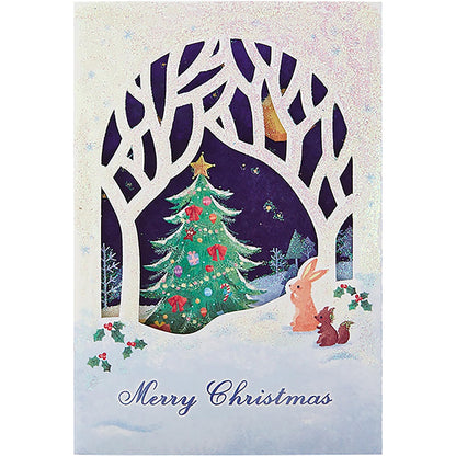 Sanrio Christmas Cards with Santa and Animals in Forest - Overseas Shipping- Japan Figure Store - #1 Bring To You The Best Japanese Goods