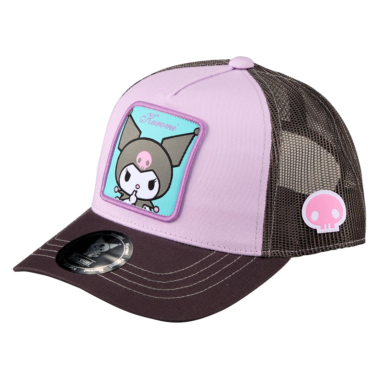 Sanrio Kuromi Cosmetic Case Light Purple and Charcoal Mesh Cap- Japan Figure Store - #1 Bring To You The Best Japanese Goods