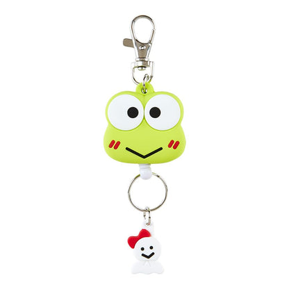 Sanrio Kerokerokeroppi Face-Shaped Reel Keychain 13.5x4.2x1.8 cm Mascot- Japan Figure Store - #1 Bring To You The Best Japanese Goods